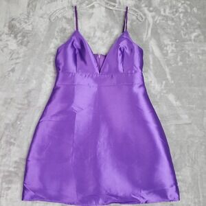 Lulus Mini Dress Womens M Purple Empire Waist Strappy Cocktail Glam Party NEW